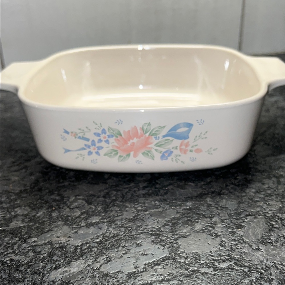 Vintage SYMPHONY Corningware Floral Patterned Baking Dish